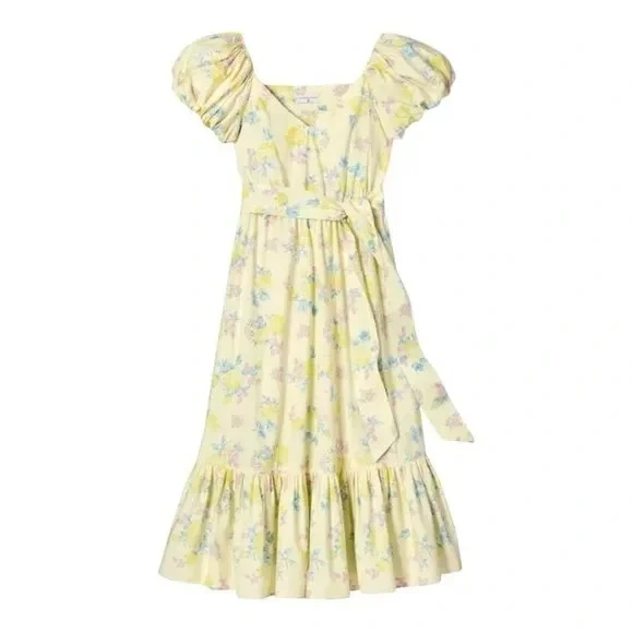 LoveShackFancy x Target Ines Yellow Floral Romantic Cottagecore Midi Dress 8 - Picture 2 of 14